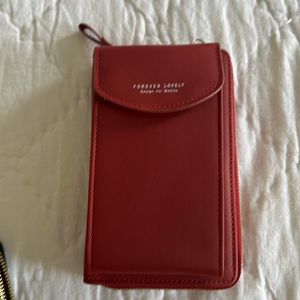 Selena The Label- Red Crossbody clutch-cell phone fits in front pocket